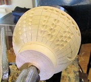 Some of the texturing using a power carving tool